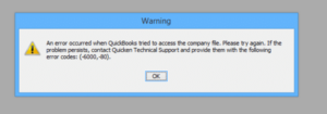 Quickbooks Error -6000 -80 