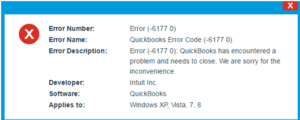 QuickBooks Error Codes 6177 0 